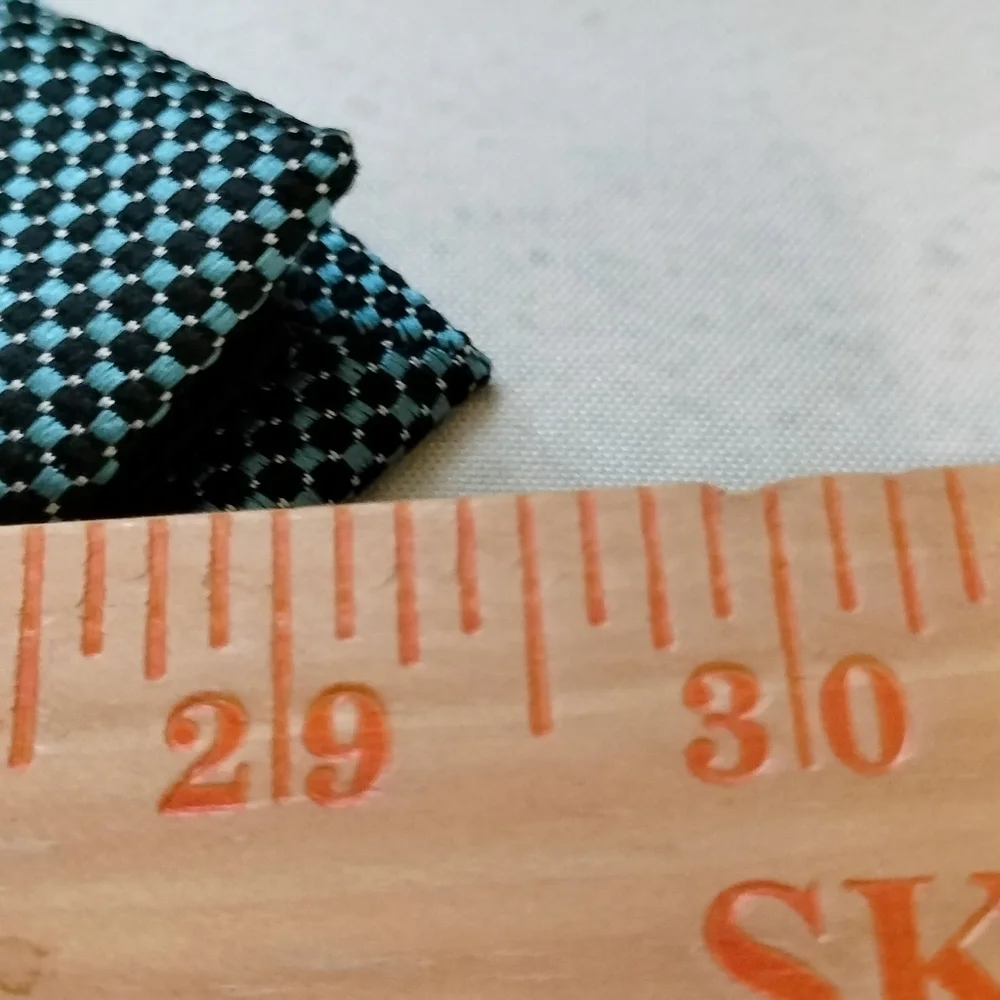 Men's Cortina Imported Silk Necktie Tie Black Blue Circle Geometric Handmade..T